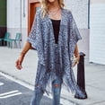 thumbnail image 5 of gakvov Women's Kimono Cardigan Leopard Print 3/4 Long Sleeve Loose Cover Up Casual Blouse Tops, 5 of 8