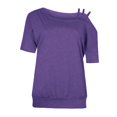 thumbnail image 3 of Camiseta informal con hombros caídos y manga larga a la moda para mujer Pompotops hfajkhk132794, 3 of 4