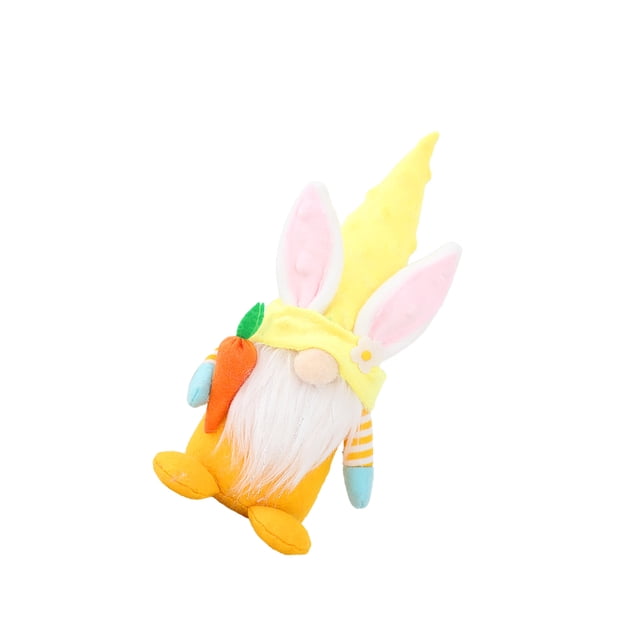 Advancent Decoraciones de Pascua Festival Decoración Muñecos de peluche Fiesta de primavera Adornar Diseño de escena DIY Sentado Conejo Gnomo Muñeca Kits de decoración para fiestas Amarillo Advancent HA061965-03B