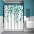 thumbnail image 3 of Teal Eucalyptus Shower Curtain Watercolor Floral Plant Leaf Shower Curtains for Bathroom Botanical Flower Waterproof Fabric Bath Curtain Decor with Hooks (Teal, 72'''' x 72''''), 3 of 6
