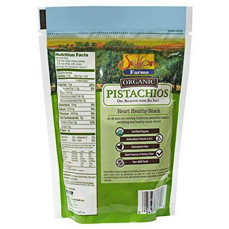Organic Pistachios, Dry Roasted with Sea Salt, 7 oz Bag, 12/Carton Organic Pistachios, Dry Roasted with Sea Salt, 7 oz Bag, 12/Carton