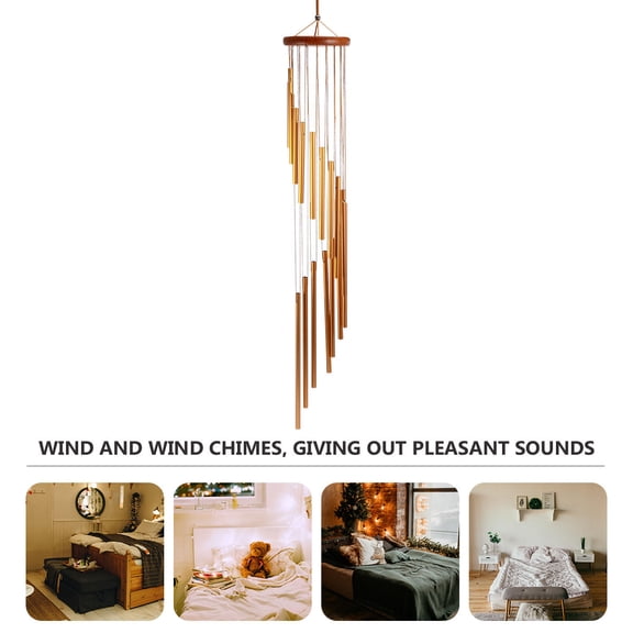 IBASETOY 1pc Unique Spiral Design Decorative Wind Chime with Metal Tubes Durable Pendant for Festivals