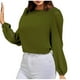 thumbnail image 1 of Blusa de manga larga con cuello redondo, cómoda, informal, a la moda, para mujer Pompotops  FGAJ9065, 1 of 7