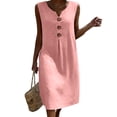 thumbnail image 5 of Antinious Ladies Summer Short Sleeve High Neck Loose Breathable Casual Long Dress, 5 of 5