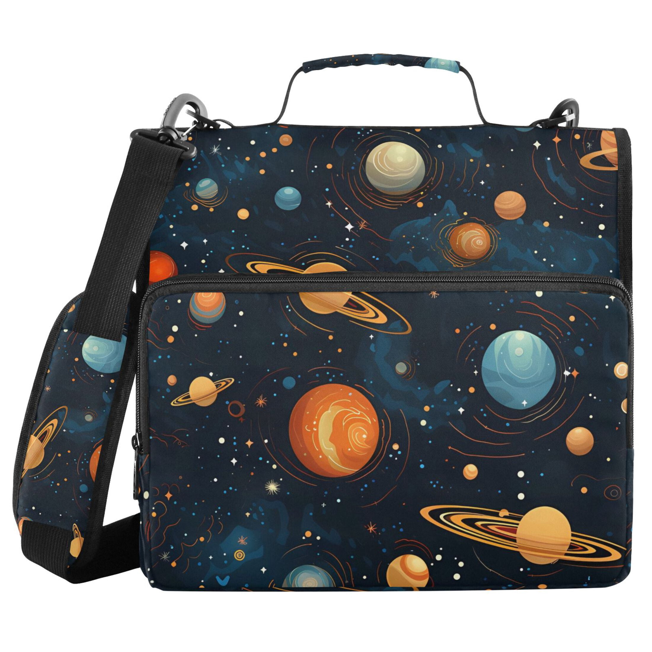 ALAZA Zipper Binder Starry Sky Night 3 Ring Trapper Keeper File Folder Organizer Bag