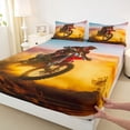 thumbnail image 3 of jejeloiu Extreme Sports Motorcycle Full Size Sheets,Orange Red Bed Sheets For Boys Teens 4pcs, 3 of 7