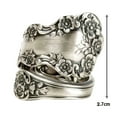 thumbnail image 3 of Fasijew Women Ring Ladies Ring Adjustable Vintage Spoon Party Ring Electroplating Polished Surface Geometric Flower Patterns Unfading Gift Giving Finger Band, 3 of 5