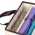 thumbnail image 2 of HOLDN' STORAGE Flatware Storage Case 5 Compartment Silverware Organizer Box with Removable Lid and Carry Handles Brown - Beige, 2 of 8