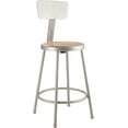 thumbnail image 2 of (Pack of 2) NPS 24" Heavy Duty Steel Stool With Backrest, Grey, 2 of 3