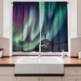 thumbnail image 2 of Ambesonne Aurora Kitchen Curtains, Snow Climber Print North Art, 55"x24", Dark Indigo and Almond Green, 2 of 3