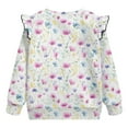 thumbnail image 6 of Xixirimido Colored Daisy Flower Print Toddler Girls Fall Winter Sweatshirt Long Sleeve Ruffle Trim Pullover Top Cute Graphic Crewneck Sweater Outfit, for 4-5T, 6 of 7