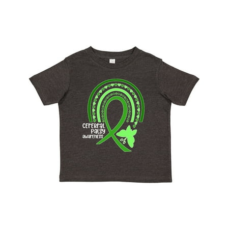 

Inktastic Cerebral Palsy Awareness Ribbon Rainbow and Butterfly Gift Toddler Boy or Toddler Girl T-Shirt