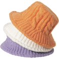 thumbnail image 2 of CoCopeaunts Womens Bucket Hat Autumn Woolen Classic Solid Color Knitted Warm and Cold Proof Reversible Thick Fisherman Hat, 2 of 8