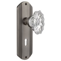 Nostalgic Warehouse Deccha_Prv_238_Kh Vintage Chateau Fluted Crystal Privacy Door Knob Set