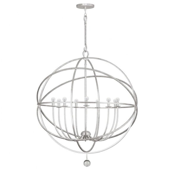 Nine Light Chandelier in Traditional and Contemporary Style 40 inches Wide By 50 inches High-Olde Silver Finish Bailey Street Home 49-Bel-1628232