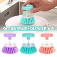thumbnail image 3 of 2 In1 Kitchen Cleaning Brush Pot Dish Brush With Washing Up Liquid Dispenser New Q8L0, 3 of 8