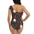 thumbnail image 5 of Gaeub Cute Christmas Gnomes Women's One Shoulder Ruffle Tummy Control Swimwear for Swimming Surfing Beach Party - XX-Large, 5 of 8