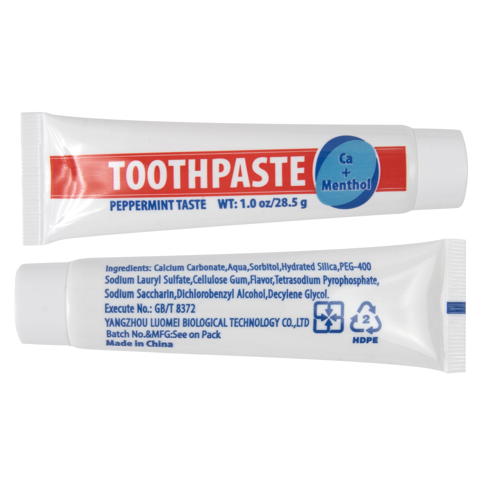 100 pack 1 Oz. Peppermint Toothpaste - Hospitality, Hotel, Homeless Shelter, Donation, Charity Drive, Disaster Relief Supplies - 100 Tubes