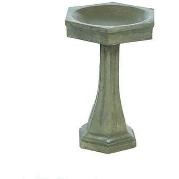 Solid Rock Stoneworks Grace Birdbath - 24" Tall x 18" Diameter - Slate