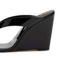 thumbnail image 2 of YDN Women Open Round Toe Flip Flops Slip On Wedge High Heel Slides Sandals Casual Dress Thong Shoes Size 10 Black, 2 of 4