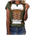 thumbnail image 1 of Pompotops Blouse Décontractée Mode Femme Imprimé Oktoberfest Col Rond T-Shirt Blouse Imprimée Tee Liquidation, 1 of 5