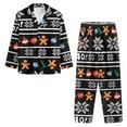thumbnail image 3 of Renewold 2pcs Thermal Button Down Pajamas Set for Women Christmas Trees Ball Long Sleeve Loungewear Sweatshirt Loose Fitting Athletic Clothing Size S, 3 of 6