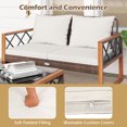 thumbnail image 5 of Gymax 2 Pieces Patio PE Wicker Furniture Set Outdoor Acacia Wood Loveseat for Porch, 5 of 7