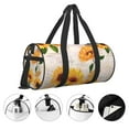 thumbnail image 5 of Xecao Sunflower 5 print Round Travel Duffel Bag is a foldable gym bag with an inner pocket, perfect for travel sports, 5 of 8