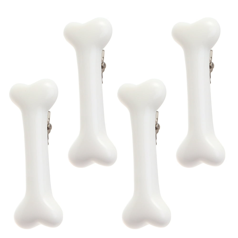 Tinksky TINKSKY 4pcs Halloween Hair Clips Artificial Dog Bone