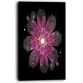 thumbnail image 2 of Shiny Light Pink Fractal Flower on Black - Floral Canvas Art Print, 2 of 3