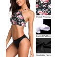 thumbnail image 2 of Charmo Ensemble de Maillot de Bain Bikini pour Femmes Col Haut Croisé, 2 of 5