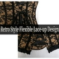thumbnail image 6 of QRIC Womens Floral Black Lace Trim Corset Overbust Waist Cincher Bustier Top X-mas Halloween Costume Corset Tik-tok Shooting Costume, 6 of 6