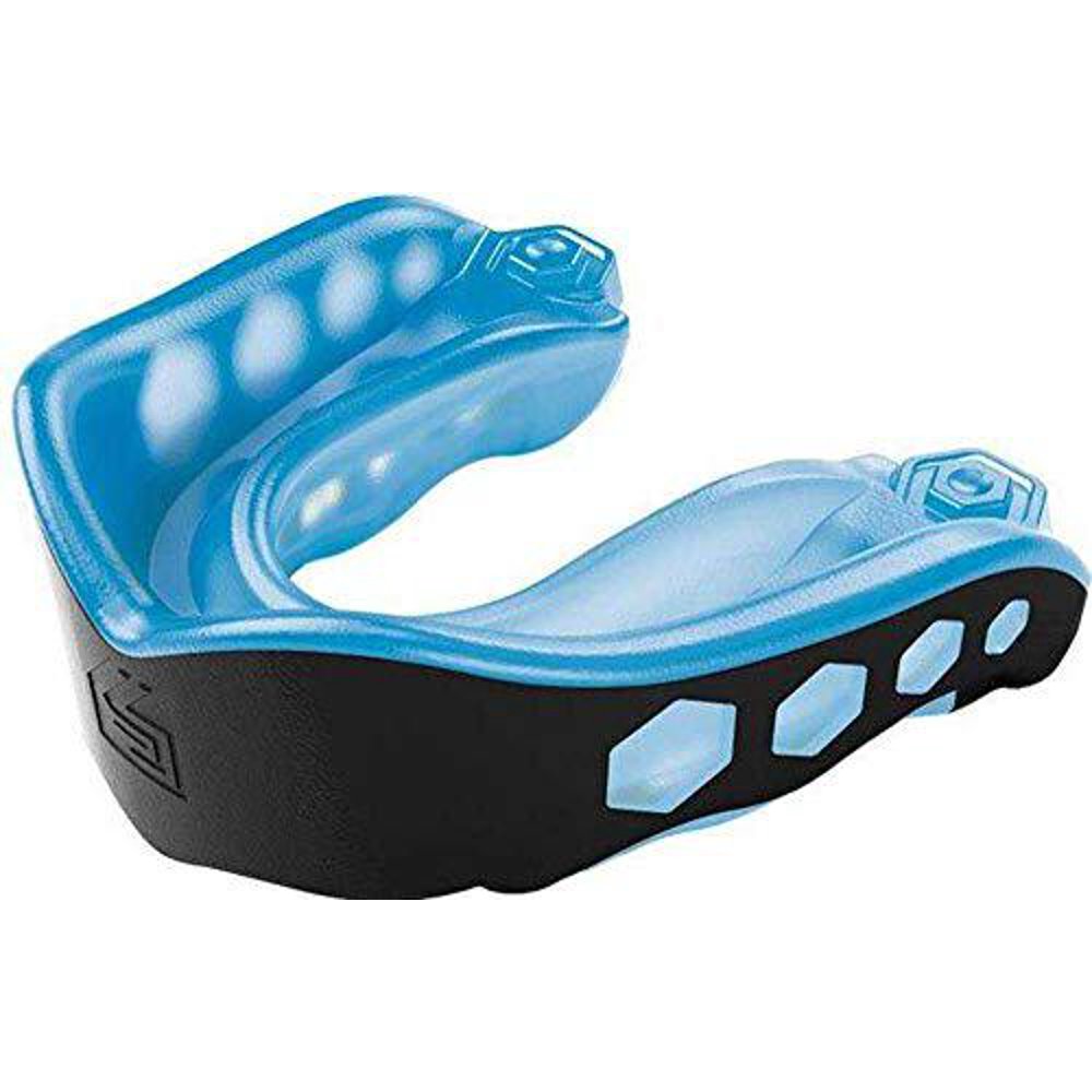 shock doctor gel max mouth guard strapless youth blue/black