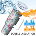 thumbnail image 5 of OBREWU Pioneer Flower Tumbler with Handle and Lid,40oz Pioneer Flower Double Wall Vacuum Insulated Tumbler,Pioneer Flower Cups Gift for Women and Men, 5 of 7