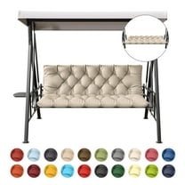 Kimunuk Outdoor Swing Cushion , 60" X 40" X 5" Waterproof Bench Chair Replacement Cushion with 6 Ties for Patio Porch, Cream