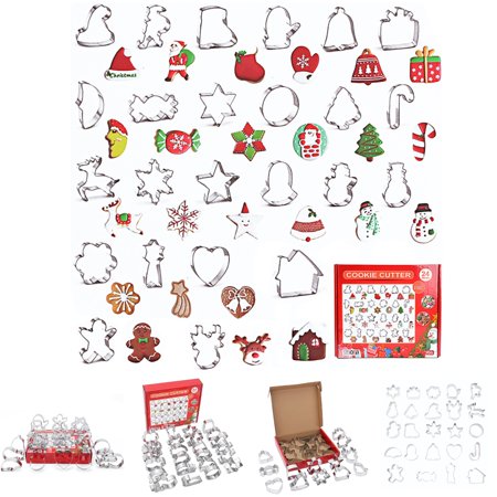 

Goory 24Pcs DIY Santa Claus Biscuit Shapes Set 3D Holiday Baking Cookie Cutters Stainless Steel Tools Kitchen Molds