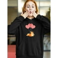 thumbnail image 2 of Happy Corgi W Heart Balloons Hoodie Women - Women Hoodie, Black, 4XL, 2 of 4
