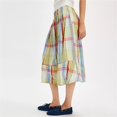 thumbnail image 2 of Women's Palazzo Pants Pocket Retro Plaid Wide Leg Loose Casual Long Trousers Pants for Women Yellow XL, 2 of 5