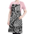 thumbnail image 5 of Black Paisley Pattern Apron-Garden Aprons for Women with Pockets-Cotton Linen Waterproof Kitchen Cooking Gardening Aprons Adjustable for Kitchen,Cooking,BBQ and Salon 33x27 Inch, 5 of 7
