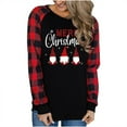 thumbnail image 2 of SELONE Christmas Tops for Women Long Sleeve Plus Size Xmas Pullover Tops Gnome Tees Blouses Plaid Christmas Themed Clothing Christmas Outfits Ideas Holiday Attire Party Collection Red 2XL, 2 of 7