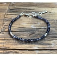 thumbnail image 2 of Iolite 3.5mm Round Shape Faceted Cut Beads 7 inch Adjustable Silver Plated Clasp Bracelet for men, women, unisex. Link Chain Stacking Bracelet.|LINK_03896, 2 of 5