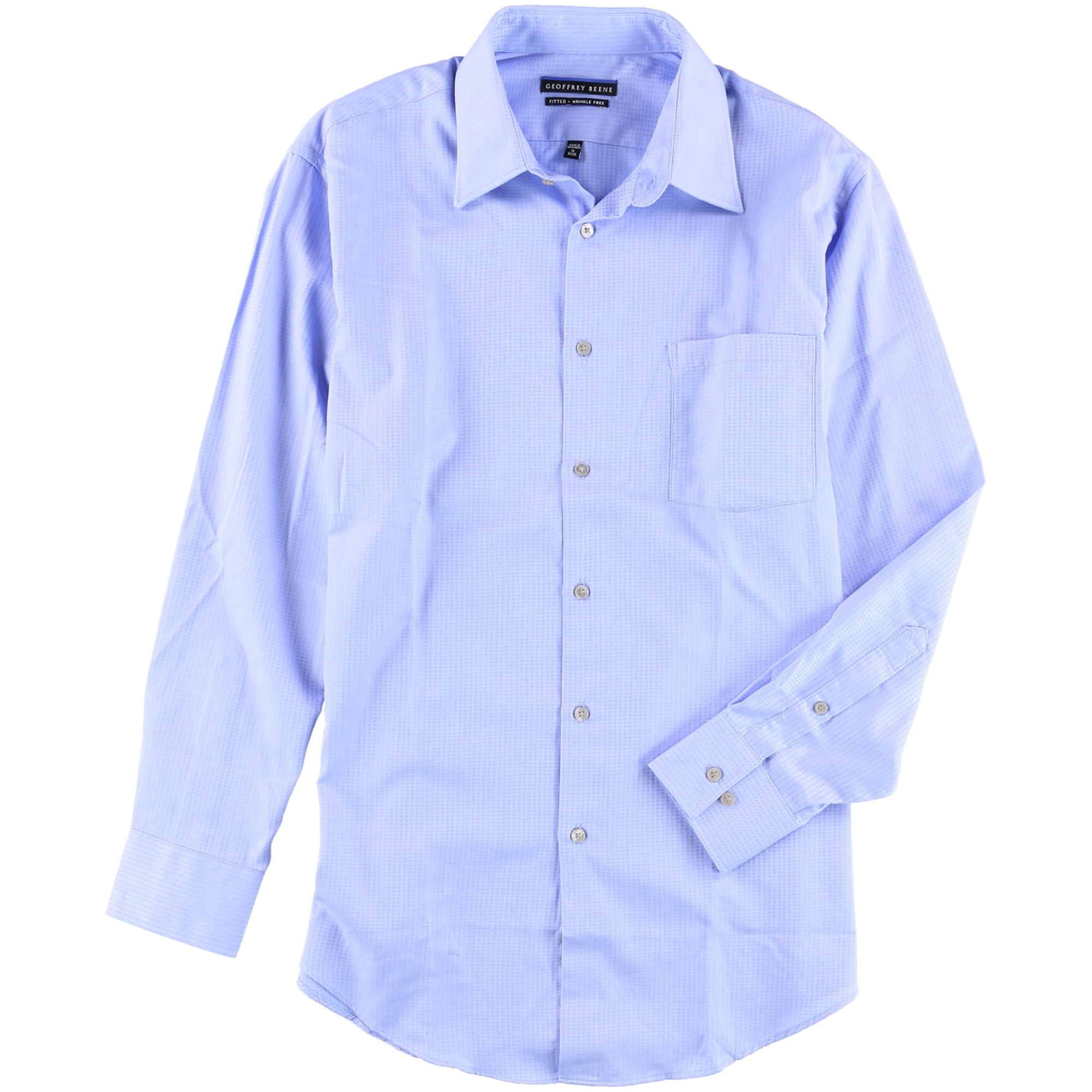 Geoffrey Beene Camisa de vestir con botones sin arrugas para hombre azul 16 Geoffrey Beene Botones al frente Walmart en linea