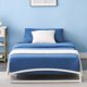 thumbnail image 3 of 6-pulgada tamaño individual size low marco de cama heavy-duty metal platform no box spring noise-free non-slip fácil montaje blanca, 3 of 7