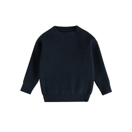 

Fiomva Girls Warm Soft Knitted Solid Color Long Sleeve Pullover Sweater