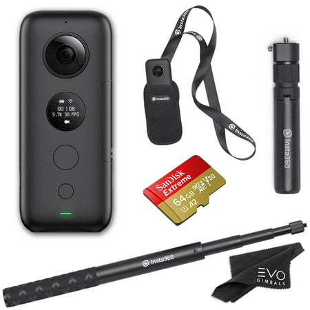 Insta360 ONE X 360 Action Camera with Bullet Time Bundle with 32GB microSD V30 Memory Card - 5.7K 360 Video and 18MP Photos | Insta 360 ONE X APP Works with iPhone & Android (Best Time Lapse App For Iphone)
