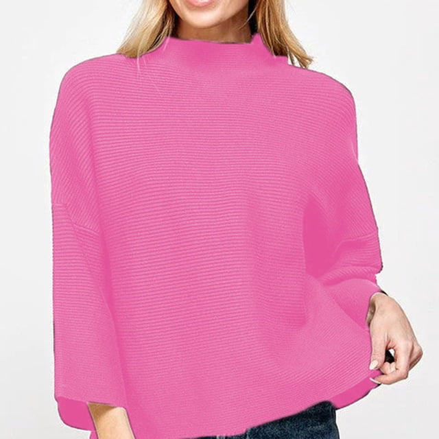 ICHUANYI Clearance Women's Winter European American Pullover Loose Women's Knitting Shirt 9/4 Sleeve Solid Color Sweater Women's Top Shirt ICHUANYI "ICHUANYI"