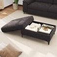 thumbnail image 5 of Modular Storage Ottoman for Sectional Sofa Chenille Upholstered Footrest Stool for Living Room Gray, 5 of 9
