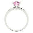 thumbnail image 4 of Clara Pucci 14K White Gold 1ct Pink Solitaire Ring for Women, 4 of 8
