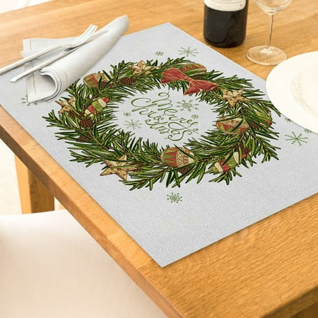

Christmas Table Placemats Christmas Rustic Vintage Washable Table Mats