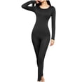 thumbnail image 3 of Women's Sleepwear Set Zaewscy Fashion Women Long Sleeve Casual Nightwear Underwear Sleepwear Set Black XL, 3 of 9
